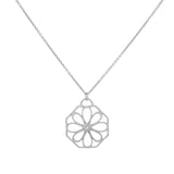 Tiffany & Co. 18K White Gold Diamond Floral Pendant Necklace