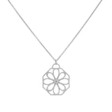 Tiffany & Co. 18K White Gold Diamond Floral Pendant Necklace