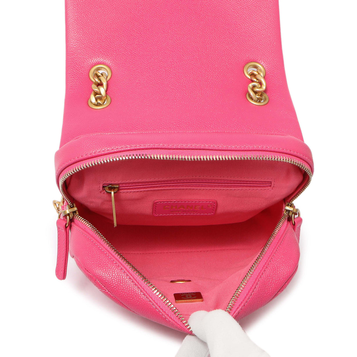 Chanel Quilted Pink Caviar Chain Melody Backpack