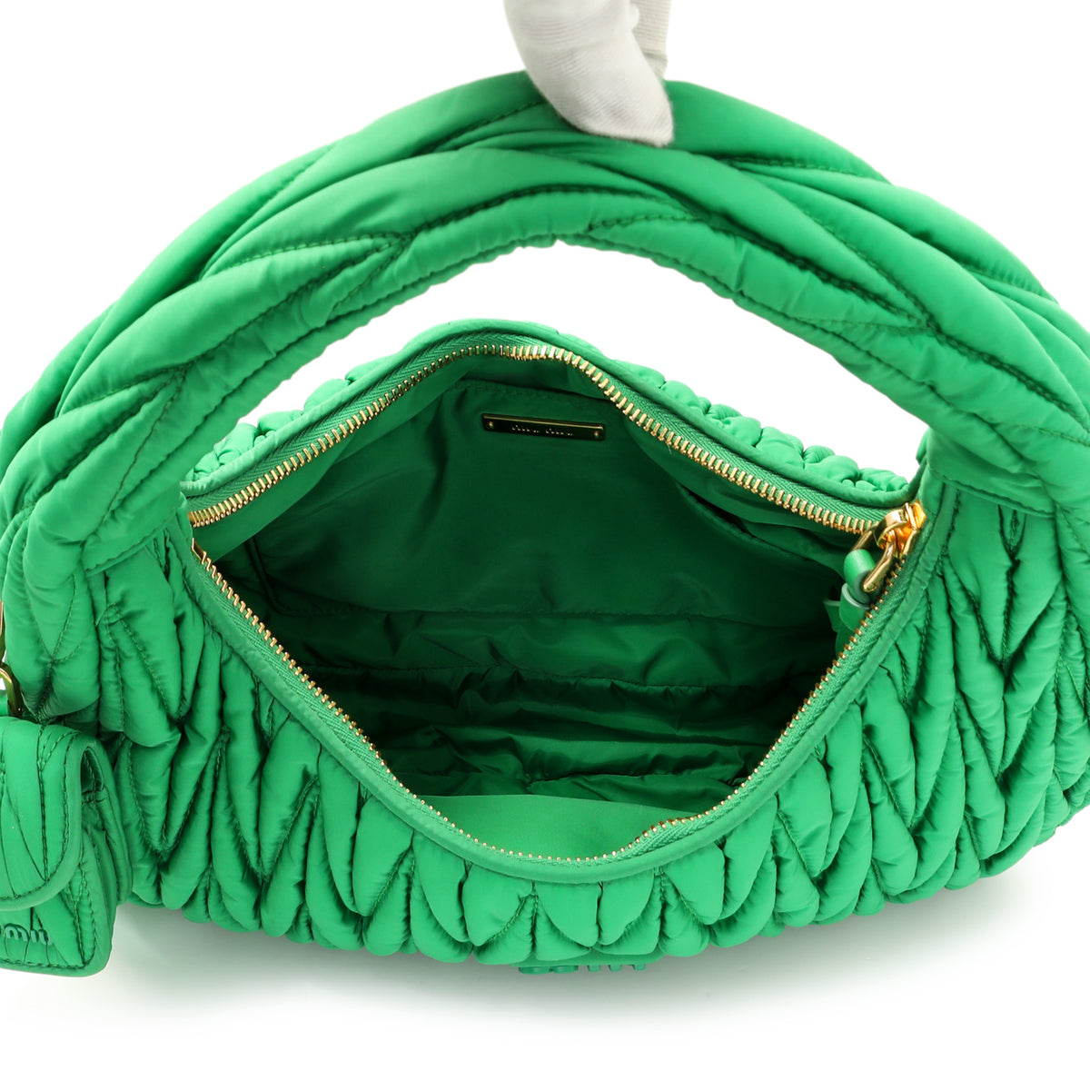 Miumiu Green Wander Matelasse Hobo Bag Handbags Miu Miu
