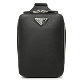 Prada Black Brique Saffiano Travel Sling Bag