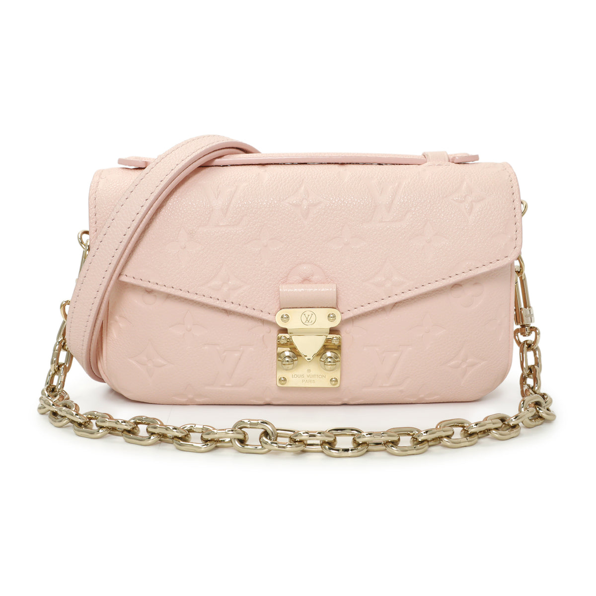 Louis Vuitton Pink Opale Empreinte Pochette Metis East West Handbags Louis Vuitton
