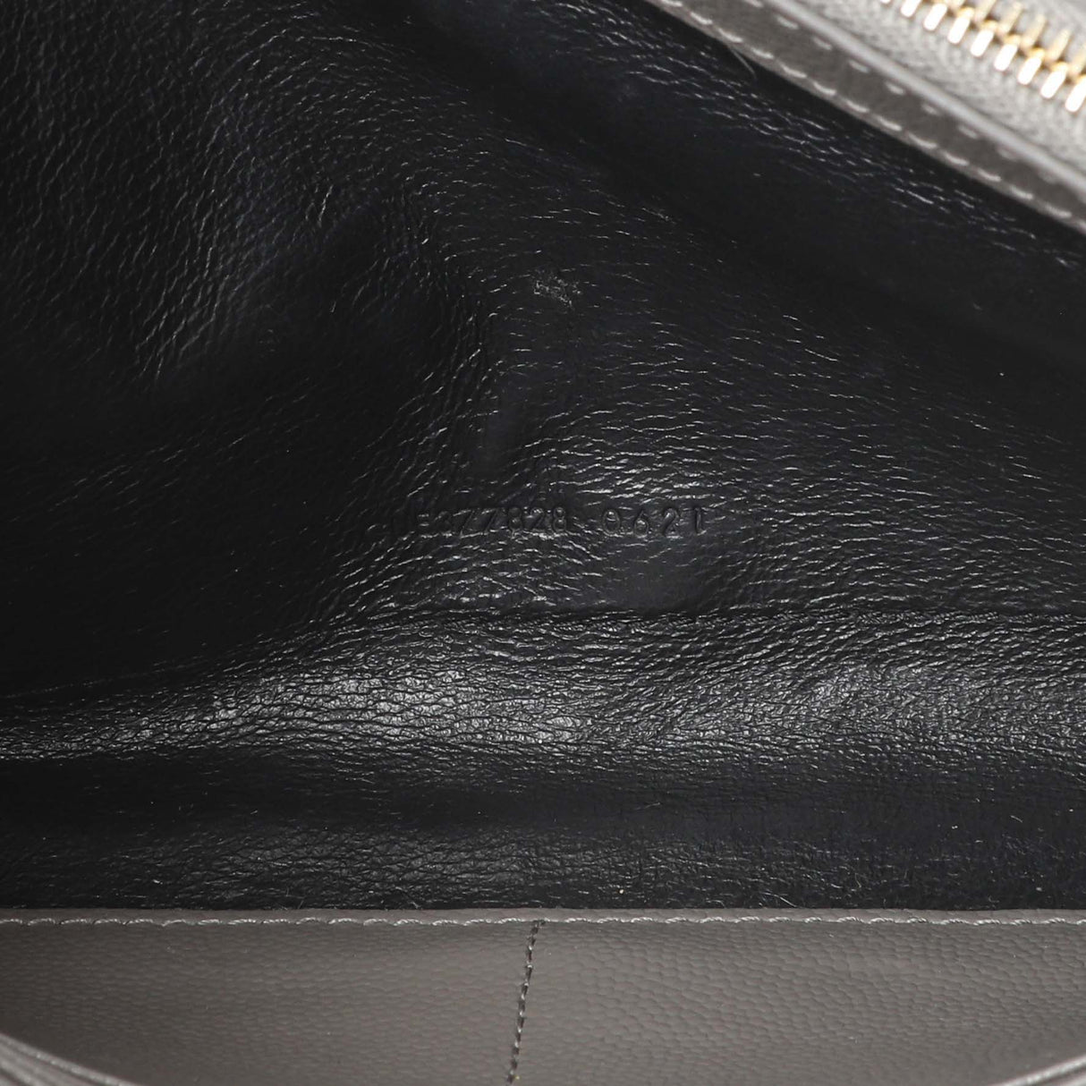 Saint Laurent Grey Grain De Poudre Matelasse Chevron Monogram Chain Wallet