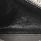 Saint Laurent Grey Grain De Poudre Matelasse Chevron Monogram Chain Wallet