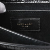 Saint Laurent Black Crocodile Embossed Calfskin Medium Monogram Sunset Handbags Saint Laurent