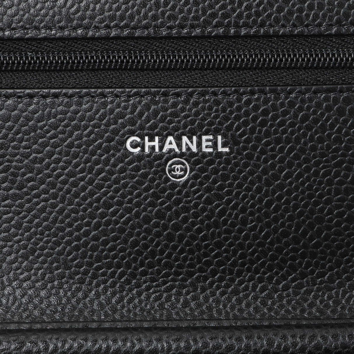 Chanel Black Quilted Caviar Wallet on Chain