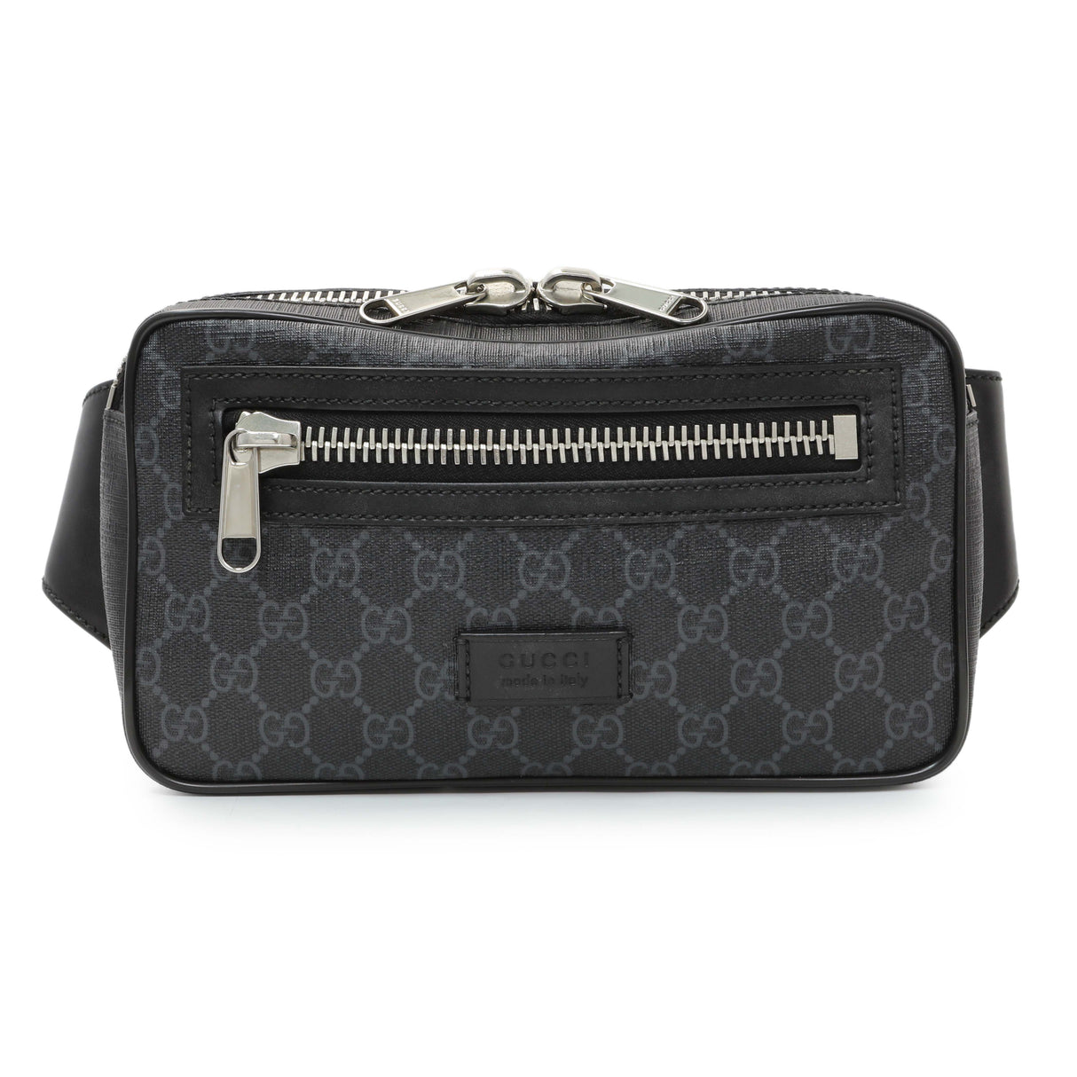 Gucci Black Soft GG Supreme Monogram Web Belt Bag Handbags Gucci