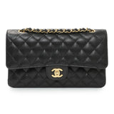 Chanel Black Caviar Medium Double Flap Handbags Chanel