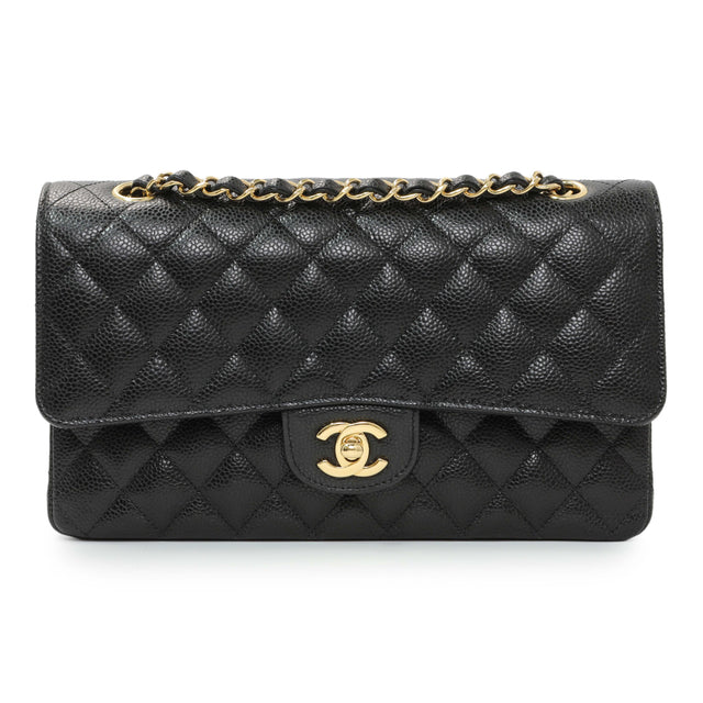 Chanel Black Caviar Medium Double Flap Handbags Chanel