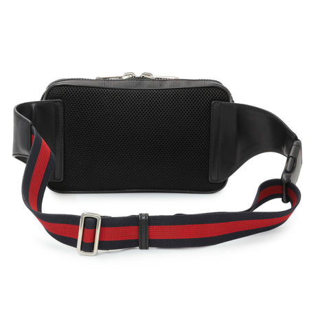 Gucci Black Soft GG Supreme Monogram Web Belt Bag