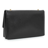 Salvatore Ferragamo Black Calfskin Vara Bow Chain Flap Crossbody Handbags Salvatore Ferragamo