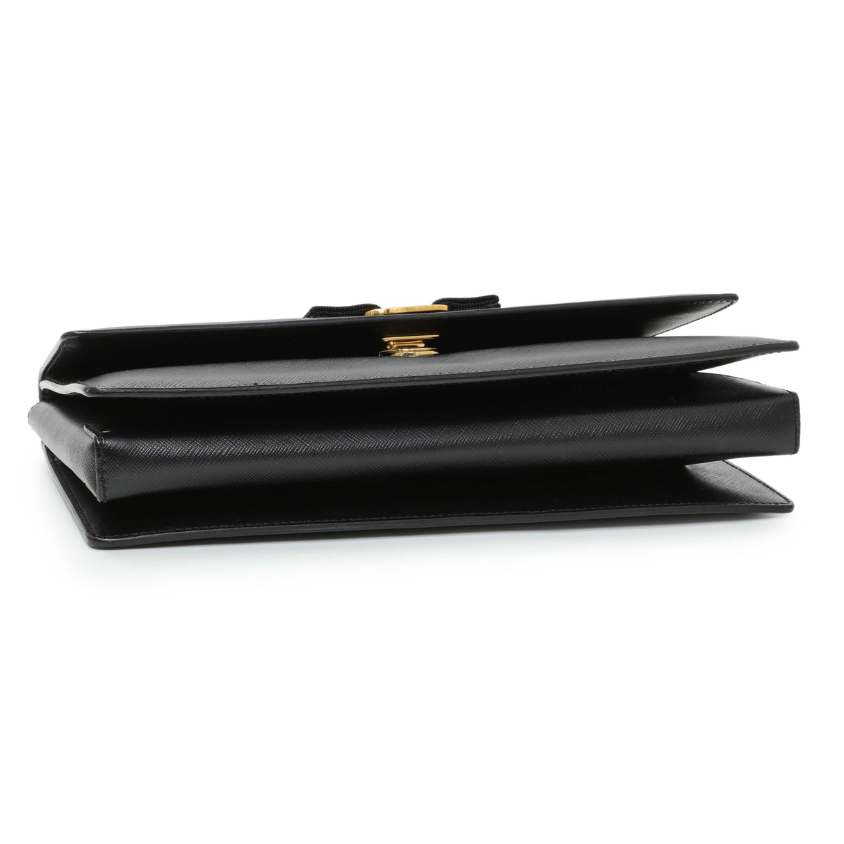 Salvatore Ferragamo Black Calfskin Vara Bow Chain Flap Crossbody Handbags Salvatore Ferragamo