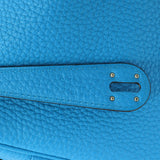 Hermes Blue Taurillon Clemence Lindy 30 Handbags Hermes