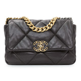 Chanel Brown Quilted Lambskin Medium Chanel 19 Flap Handbags Chanel
