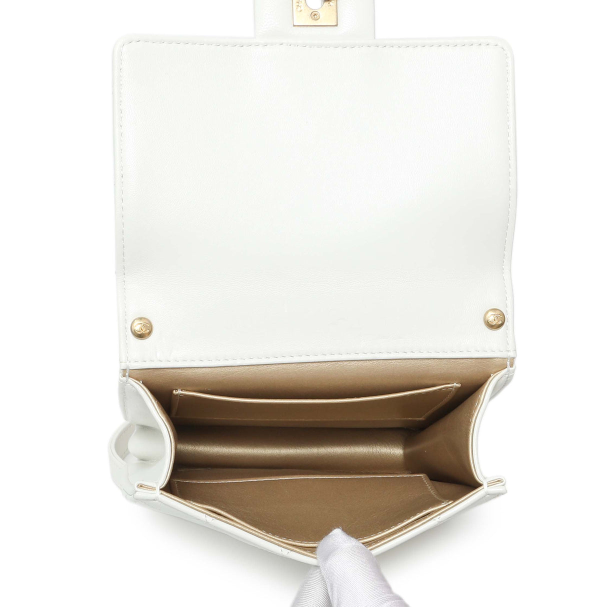 Chanel White Small Chic Pearls Flap Crossbody Bag Handbags Chanel