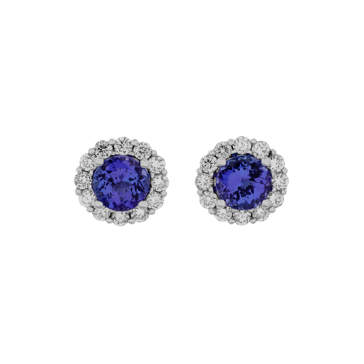 18K White Gold 2.30 Carat Tanzanite Earrings Fine Jewellery Modaselle