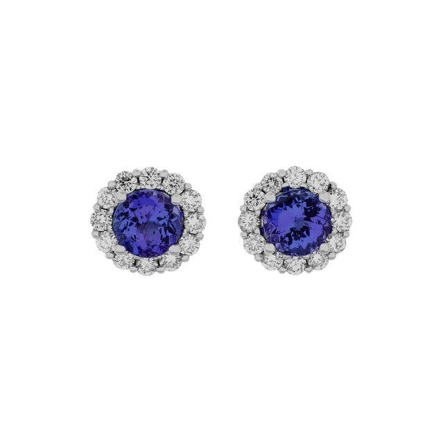 18K White Gold 2.30 Carat Tanzanite Earrings Fine Jewellery Modaselle
