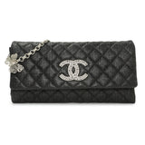 -6 items Fri Oct. 2 ⬆️- Chanel Glitter Fabric Quilted Flap Clutch With Butterfly Chain Black Handbags Chanel