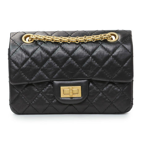 Chanel Black Quilted Aged Calfskin 2.55 Reissue Flap 224 Handbags Chanel