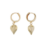 18K Yellow Gold Heart Drop Earrings Fine Jewellery Modaselle