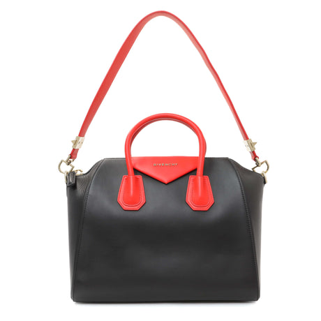 Givenchy Black Red Calfskin Medium Antigona Tote Handbags Givenchy