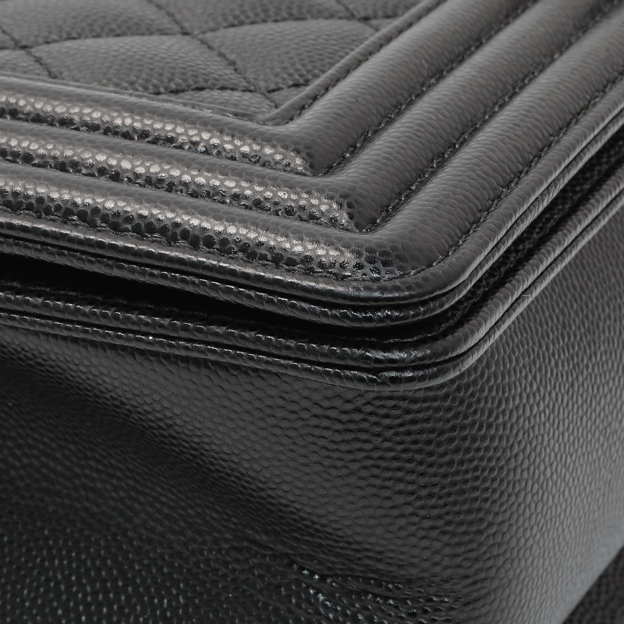 Chanel Black Quilted Caviar Medium Boy Flap Handbags Chanel
