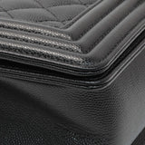 Chanel Black Quilted Caviar Medium Boy Flap Handbags Chanel