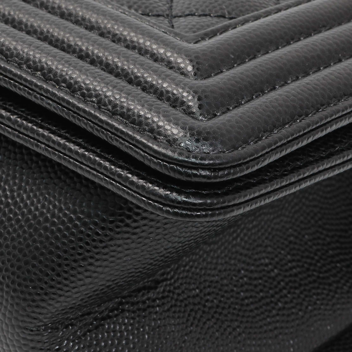 Chanel Black Quilted Caviar Medium Boy Flap Handbags Chanel