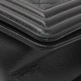 Chanel Black Quilted Caviar Medium Boy Flap Handbags Chanel