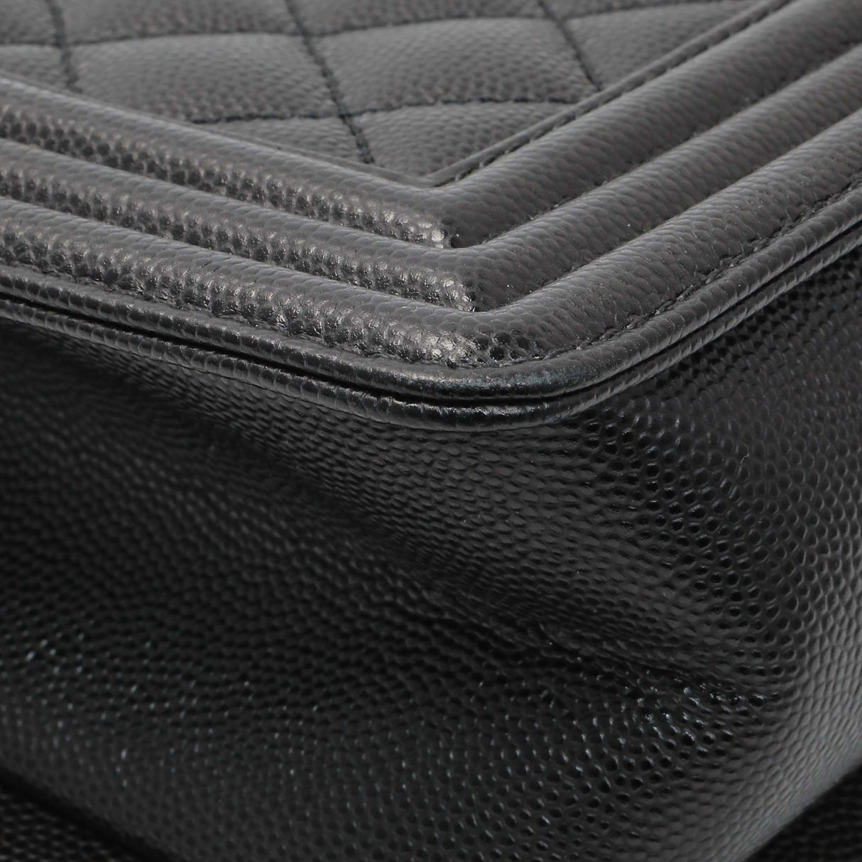 Chanel Black Quilted Caviar Medium Boy Flap Handbags Chanel