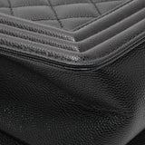 Chanel Black Quilted Caviar Medium Boy Flap Handbags Chanel