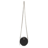 Chanel Black Quilted Caviar Round Clutch With Chain Handbags Chanel