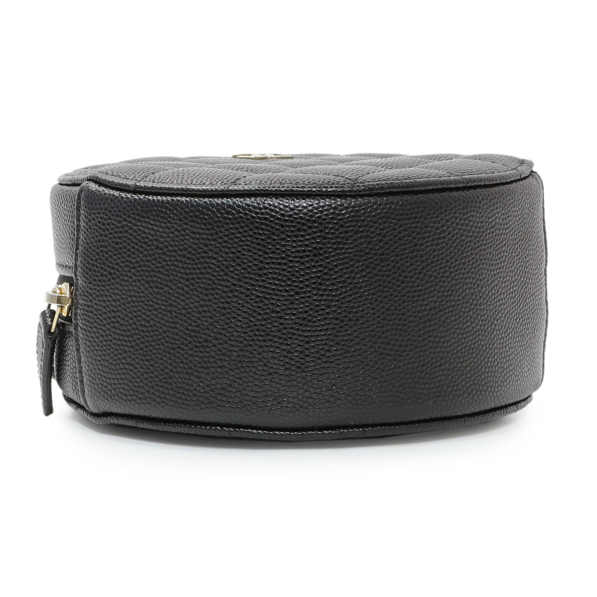 Chanel Black Quilted Caviar Round Clutch With Chain Handbags Chanel