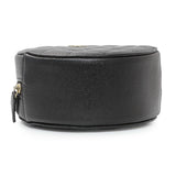 Chanel Black Quilted Caviar Round Clutch With Chain Handbags Chanel