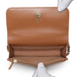 Chanel Brown Lambskin Quilted Chanel 19 Glasses Case With Chain Handbags Chanel