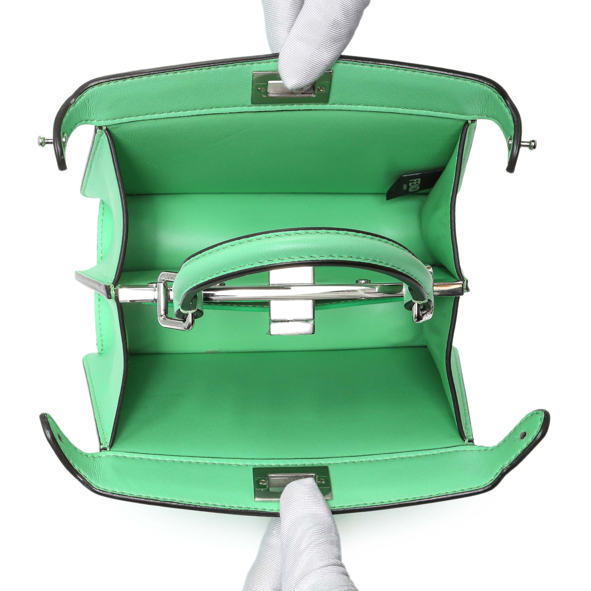 Fendi Edamame Shiny Nappa Petite Peekaboo I SEE U Satchel Handbags Fendi