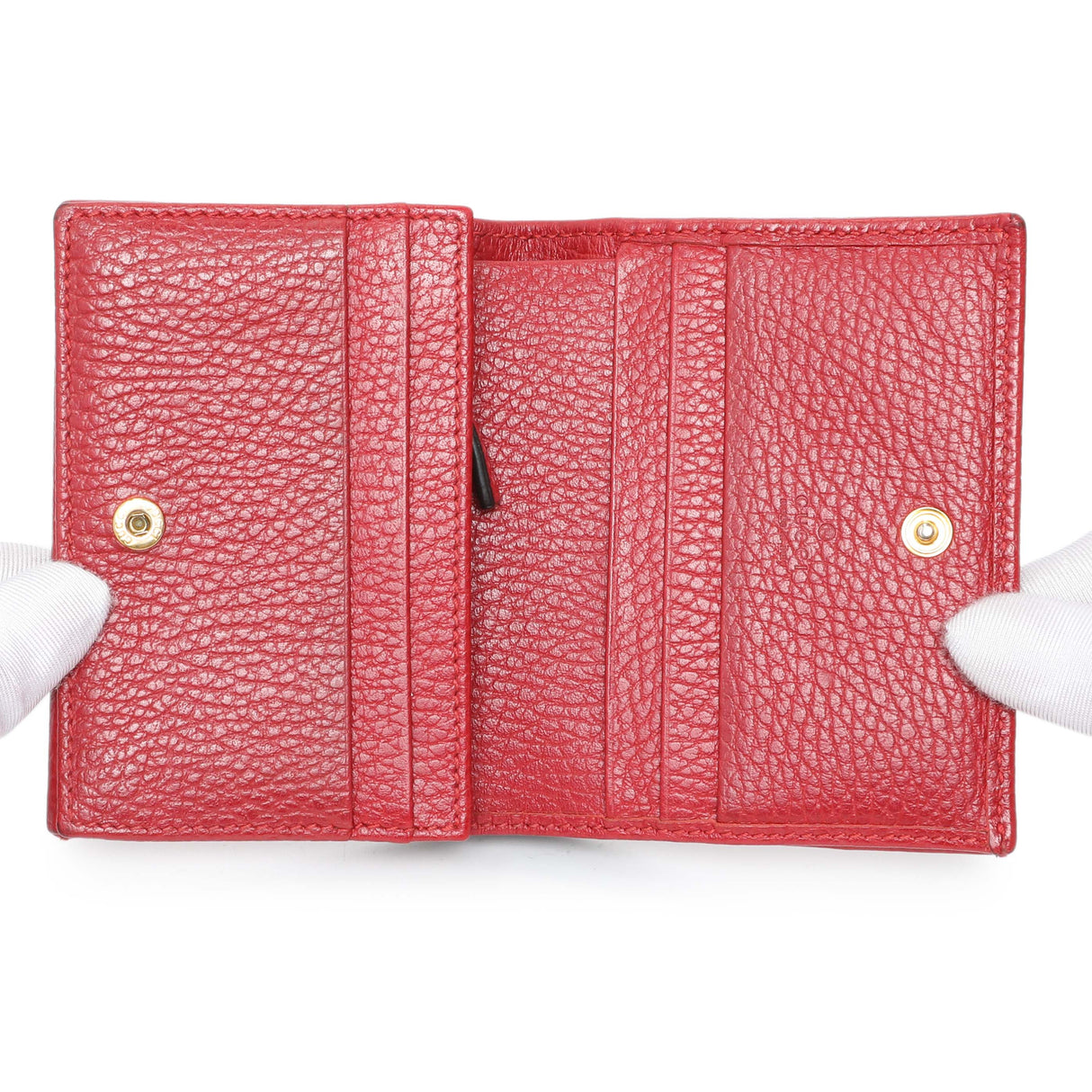 Gucci Red Pebbled Calfskin Marmont Card Wallet Handbags Gucci