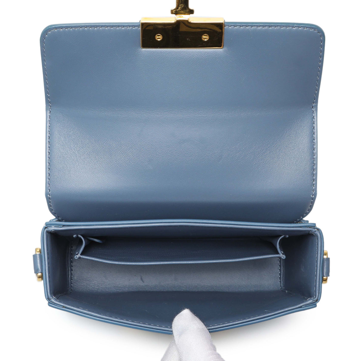 Christian Dior Blue Smooth Calfskin Montaigne 30 Box Shoulder