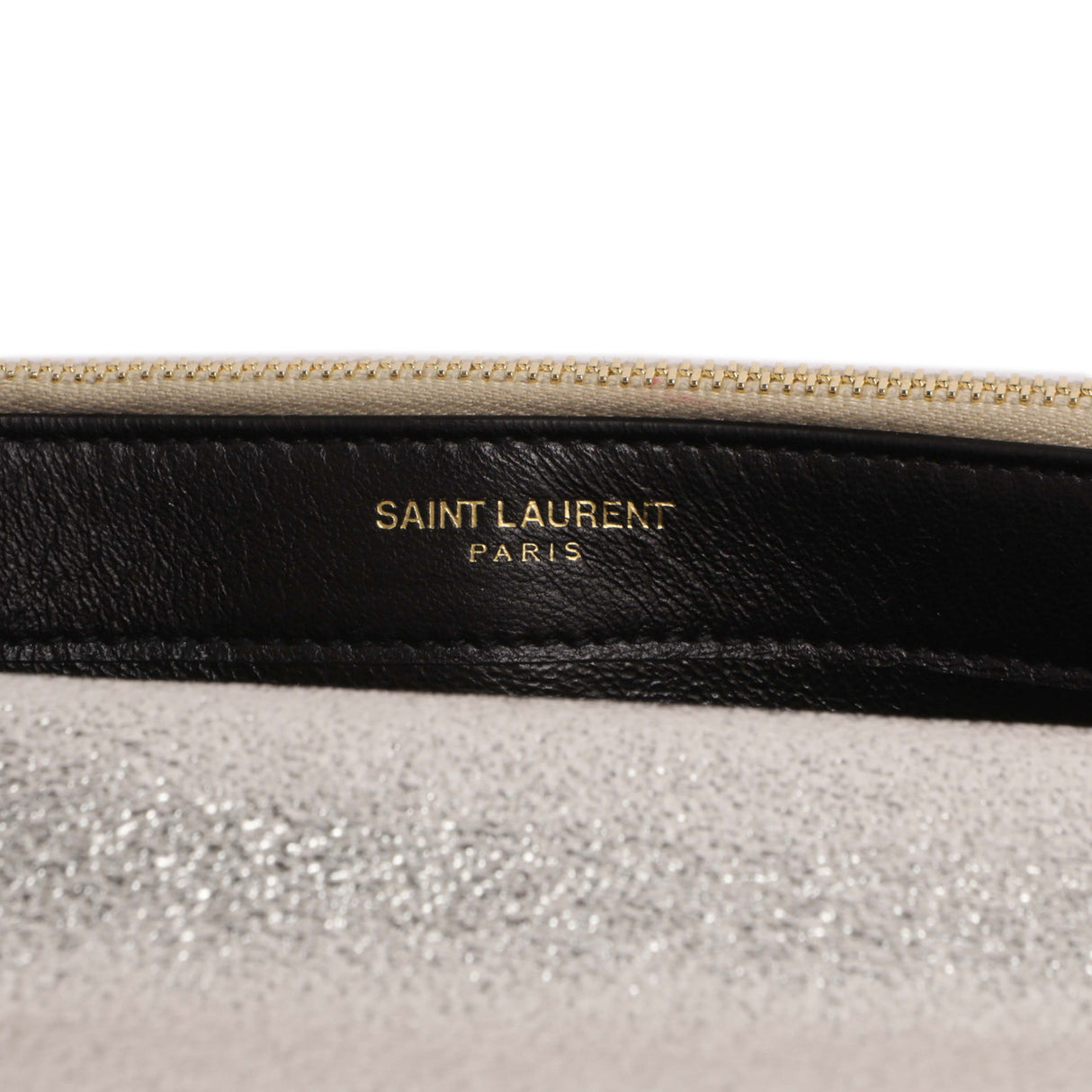 Saint Laurent Metallic Crackled Calfskin Monogram Kate Tassel Chain Wallet
