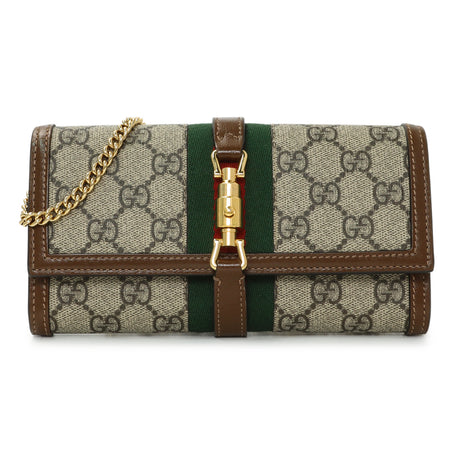 Gucci GG Supreme Canvas Jackie 1961 Chain Wallet Handbags Gucci