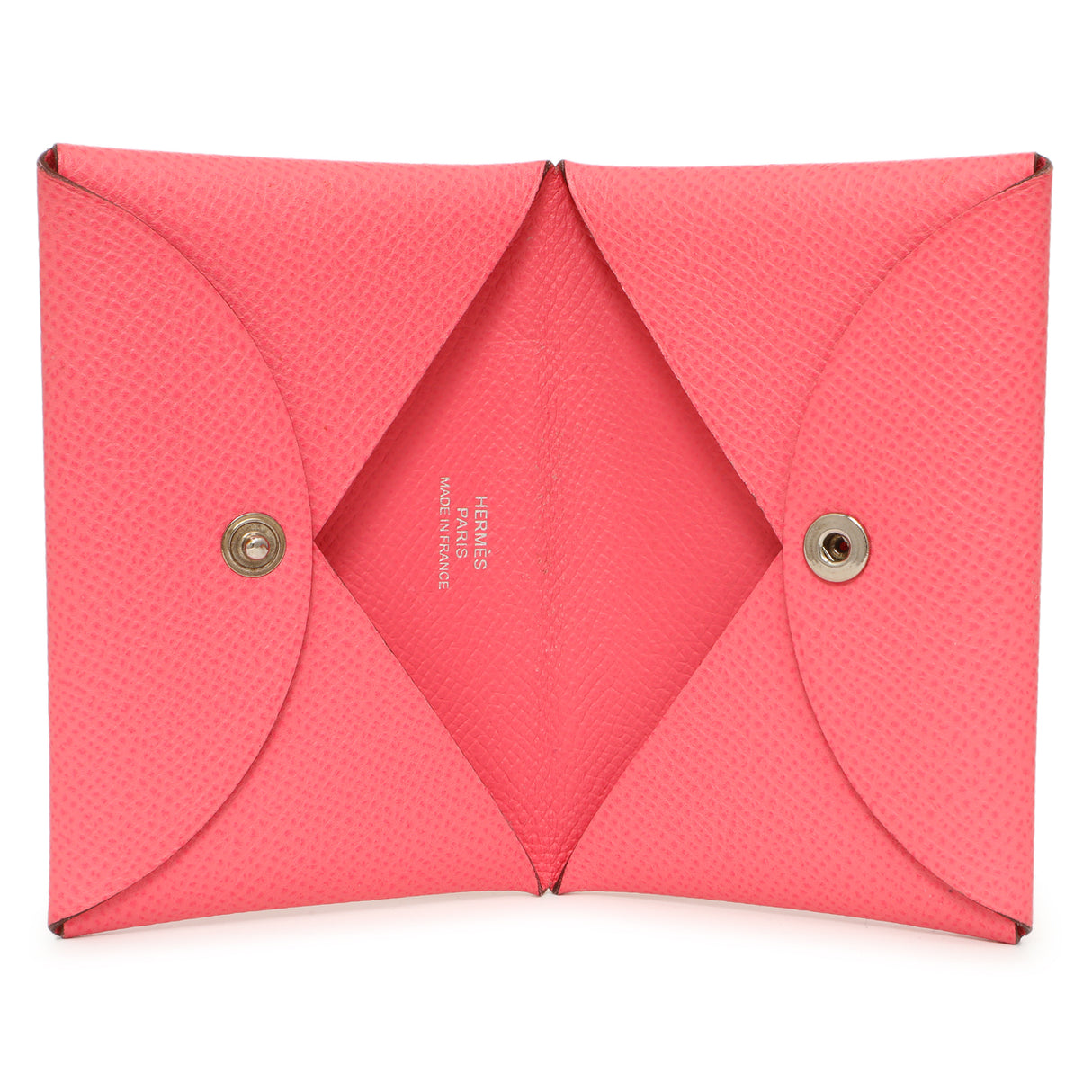 Hermes Rose Azalee Epsom Calvi Card Case