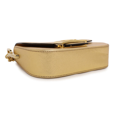Prada Gold Saffiano Chain Flap Bag
