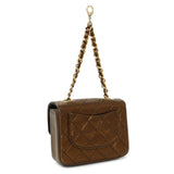 Chanel Metallic Bronze Quilted Micro Flap Bag Charm Accessories Chanel
