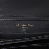 Christian Dior Navy Patent Micro-Cannage Diorama Wallet on Chain