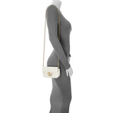Gucci White Calfskin Matelasse Super Mini GG Marmont Shoulder Bag Handbags Gucci