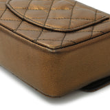 Chanel Metallic Bronze Quilted Micro Flap Bag Charm Accessories Chanel