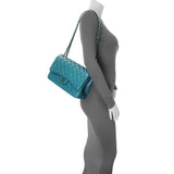 Chanel Teal Quilted Lambskin Jumbo Classic Double Flap Handbags Chanel