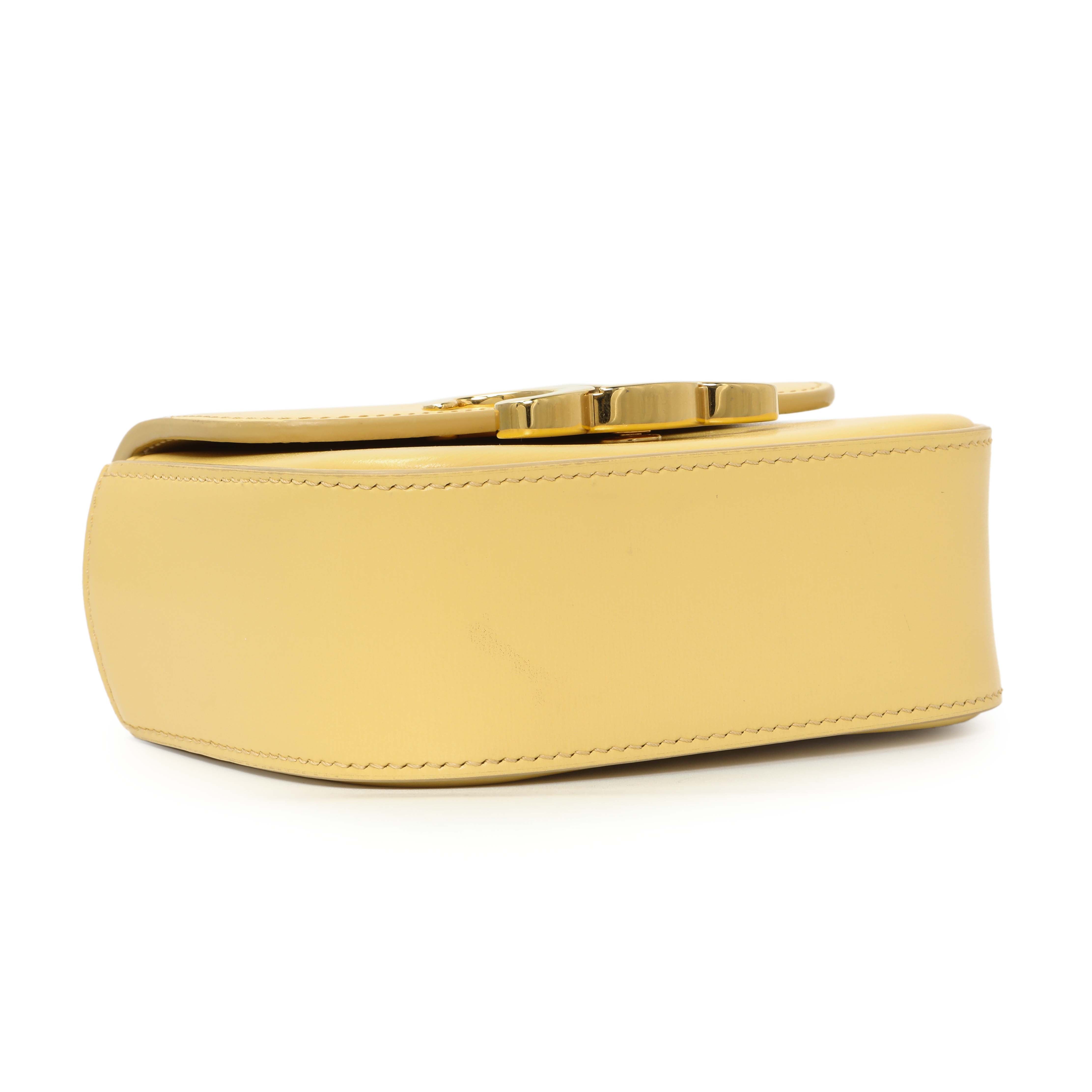 Celine Light Yellow Shiny Calfskin Mini Claude – Modaselle