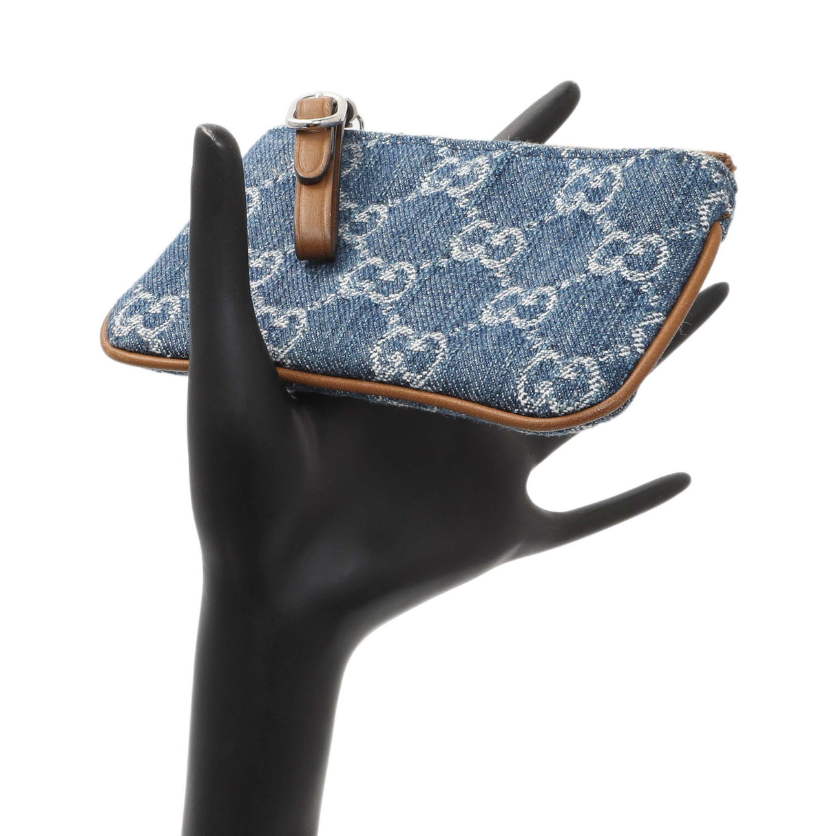 Gucci Blue Monogram Denim Key Pouch Accessories Gucci
