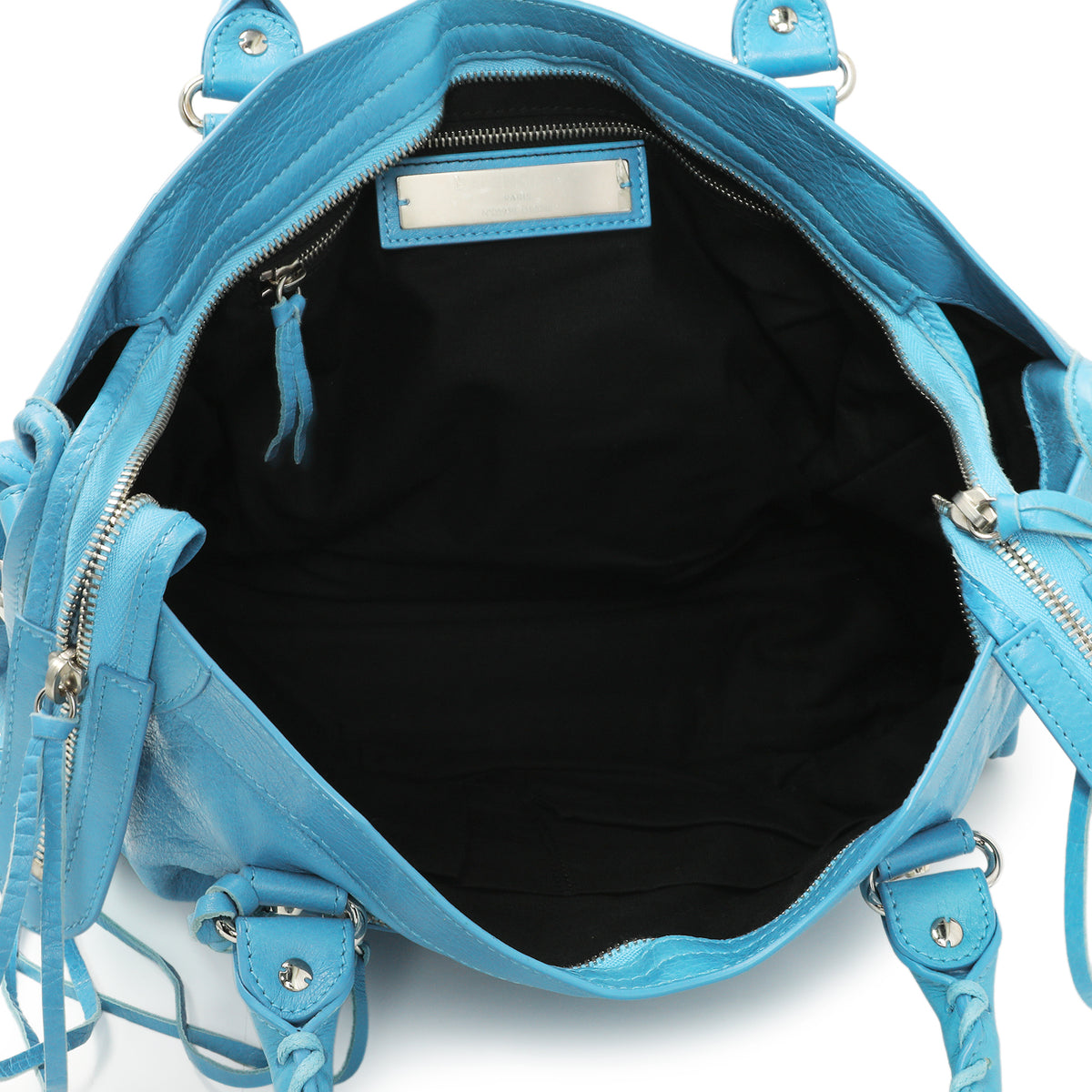 Balenciaga Bleu Azur Clair Agneau Classic Silver Hardware City Handbags Balenciaga